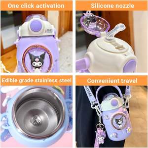 Cápsula espacial de 900ml, botella de agua de plástico con dibujos animados para bebés de gran capacidad con pajita para niños - Product Image 6