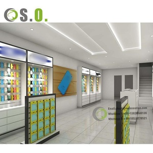 Caja del teléfono móvil Vitrina de vidrio de madera Vitrina del teléfono celular - Product Image 5