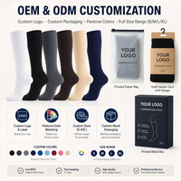 Chaussettes de compression unisexes en tricot côtelé Spandex/Nylon, hauteur genou, couleur unie dégradée, pour infirmières, voyage, course à pied, vente en gros