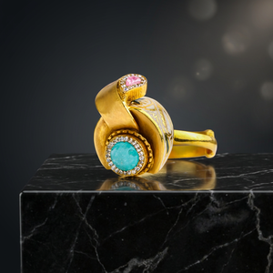 Bague de mariage vintage en or pour femme, ornée de cristaux et de strass, bijoux Dviti - Style unique, bijoux de mode élégants et classiques - Product Image 3