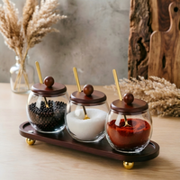 Vintage Glass Spice Jar Set Home Kitchen Aesthetic Seasoning Jars with Lids Container Salt Jar Storage Organizer