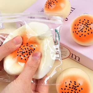 TPR Liuid <b>Squishy</b> Toy Simulation Egg Yolk Pastry Food Fidget Toy Slow Rebound Stress Relief Squeeze Toy with Chain - Product Image 1