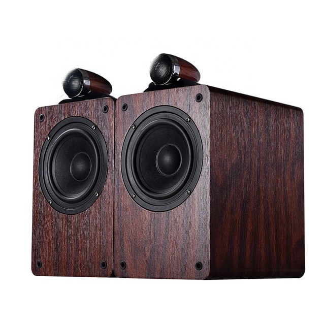 Hypersound Passive 2-way HiFi Cherry Wooden Bookshelf Speakers SP-2080 with Wireless for Home Entertainment & Computer Use
