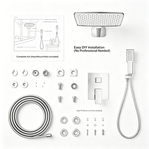 Système de <span class=keywords><strong>douche</strong></span> cascade personnalisé en chrome poli, mitigeur de <span class=keywords><strong>douche</strong></span> encastré pour salle de bain, douches de salle de bain - Product Image 3