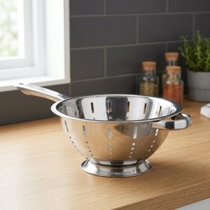 Passoire de cuisine de grande capacité en acier inoxydable robuste avec base pour une vidange facile, écologique et lavable au lave-vaisselle - Product Image 3
