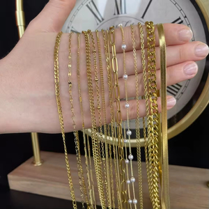 Cadena de Plata de Ley 925 Bañada en Oro de 14K SC, Collar Sencillo Básico de Plata, Cadena Cubana, Cadena <span class=keywords><strong>Chopin</strong></span>, Cadena Box O, Joyería al por Mayor 925 - Product Image 2