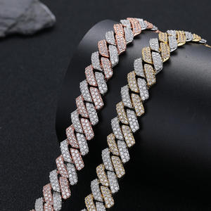 Collar de plata S925 de dos filas con piedras Gramosan de 8mm, 10mm, 12mm y 15mm para hombre, cadena de joyería de moda cubana estilo hip-hop. - Product Image 3