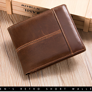 Portefeuille pour homme en cuir véritable antivol RFID, pince à billets, style court, couche supérieure en cuir de vache, multi-cartes, 2 plis, porte-monnaie <span class=keywords><strong>JSB</strong></span> - Product Image 5