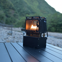 Lampe à pétrole portable rétro en acier au carbone, alimentée au gaz, pour camping et barbecue avec vue sur les flammes et lanternes de camping pour usage extérieur