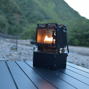 <span class=keywords><strong>Lampe</strong></span> à pétrole portable rétro en acier au carbone, alimentée au gaz, pour camping et barbecue avec vue sur les flammes et lanternes de camping pour usage extérieur - Product Image 3
