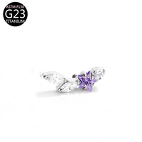 Zircon Earring Alloy Classic Wedding Gift Star Ear Cartilage Stud Design Helix Tragus Barbell Tragus Piercing Body Labret