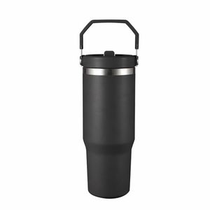 Stainless Steel Travel Drink <b>Cup</b> with Carry Handle, 30oz <b>Double</b> <b>Wall</b> Insulated Tumbler for Coffee and Tea - Product Image 2