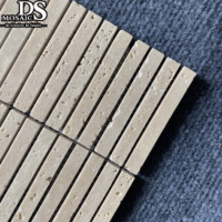 Mosaïque DS en travertin beige en bande longue, mosaïque de marbre Kit Kat, mosaïque de pierre naturelle pour crédence de cuisine