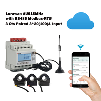 3*20(100)A transformateur de courant jumelé Lorawan AU915MHz compteur d'énergie Iot triphasé 3*380 ~ 456Vac L-L avec Rs485 Modbus-RTU