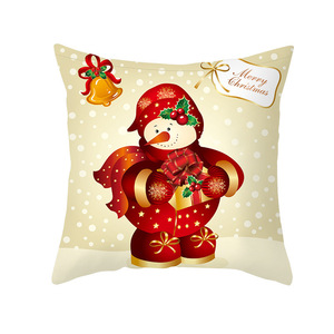 Cross-border Nordic <b>Christmas</b> car cushion, linen cushion, gold cartoon Santa Claus cushion, office lumbar support - Product Image 3