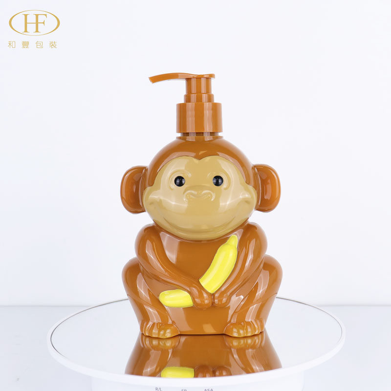 Cartoon Monkey Soap Bottle - 480ml PVC Cosmetic Container