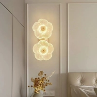 Applique Murale LED en Verre à Motif Floral de Zhongshan, Design Européen pour Chambre à Coucher, Salon, Décoration de Fond, Chevet, Café