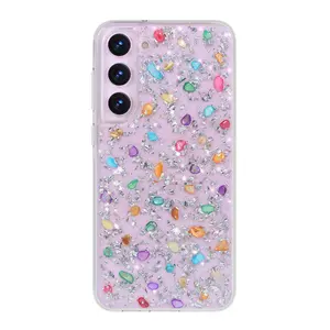 Smartphone accessories for galaxy s22 plus s23 plus case cover for samsung s22 s23 rhinestones for epoxy phone case