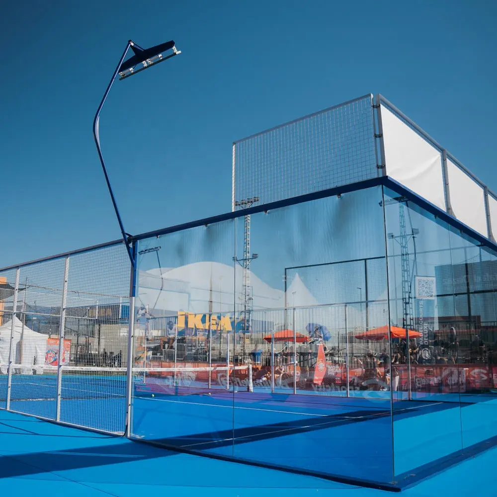 Equipamento esportivo de tênis Padel Super Panorâmico Completo para quadra de tênis Padel ao ar livre e interior com telhado ou tampa