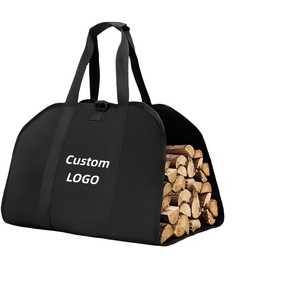 Sac de transport pour bois de chauffage robuste et imperméable avec poignées, grand sac de rangement pour bûches pour cheminée - Product Image 1