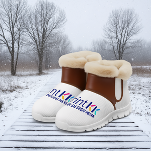 Printkk – bottes de neige au-dessus du genou pour femme, en cuir véritable, fausse fourrure, semelle en caoutchouc thermique et imperméable, bottes chaudes pour l'automne et l'hiver - Product Image 2