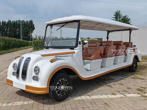 Voiture électrique de tourisme ZOWN 8 places, blanche et orange, avec toit et sièges en cuir - Product Image 4
