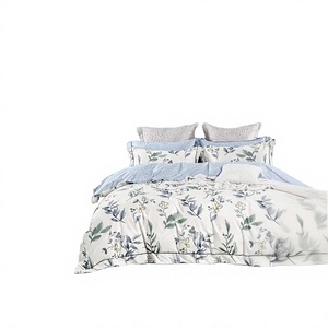 Luxury 100% Cotton <b>Comforter</b> <b>Set</b> Customized Printed Simple Woven 200TC Eco-Friendly Bed Sheet Designs for Home & Weddings - Product Image 2
