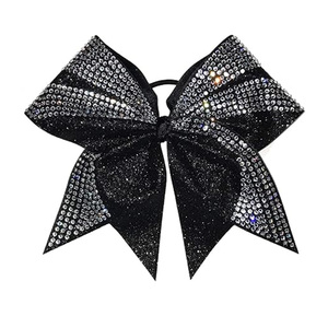 Chapeaux de cheerleading noirs personnalisés sans nœud, nœuds de cheerleading orange et bleu, nœuds de cheerleading bleu marine à transfert thermique - Product Image 1