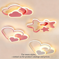 Lampe de chambre d'enfant en acrylique, nuage de dessin animé, plafonnier LED créatif, chambre à coucher, fer, plafonnier LED moderne pour enfants avec télécommande