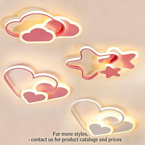 Lampada da Soffitto per Cameretta in Acrilico, Design <span class=keywords><strong>a</strong></span> Nuvola Cartoon, Moderna Illuminazione <span class=keywords><strong>LED</strong></span> per Bambini con Telecomando - Product Image 2