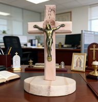 Ornement de Jésus, décorations catholiques, croix, crucifix en bois, artisanat, statue religieuse pour cadeau, décoration de bureau à domicile