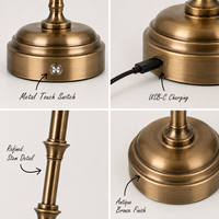 Lampe de table sans fil rechargeable de style européen simple avec abat-jour à franges florales et ampoule LED E14 pour la décoration de mariage et les événements