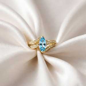 Anillo de Topacio Azul de Londres, Plata de Ley 925, Chapado en Oro, Anillo Boho de Plata Vermeil, Anillo Unisex - Product Image 3