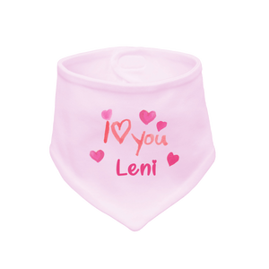 Bavaglino per neonati con il nome "I Love You" (Ragazza) - Product Image 3