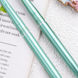 Moda verde diamante metallo manico personalizzato crimpato Nail Art pennelli 100% Kolinsky acrilico Nail Brush all'ingrosso #8 #10 #12 #14 #16 - Product Image 4