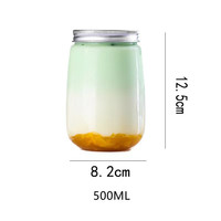 Bouteille de jus de thé au lait en plastique PET en forme de U de 350ml/500ml avec paille pour eau minérale boissons énergétiques café