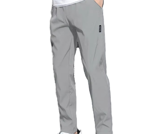 Vêtements Brandour – Pantalon décontracté léger en lin/coton imprimé numériquement, plissé sur le devant, avec cordon de serrage, taille mi-haute, délavage à la pierre, collection Printemps - Product Image 1