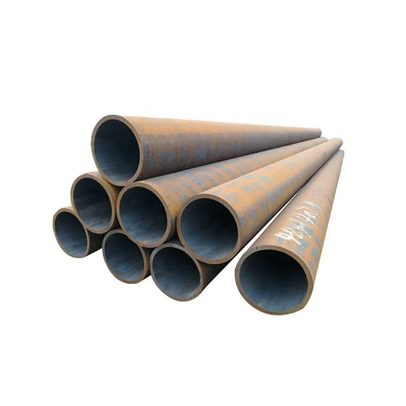Tubería de acero al carbono redonda rectangular soldada o sin costura laminada en caliente para la construcción de tuberías de petróleo y gas