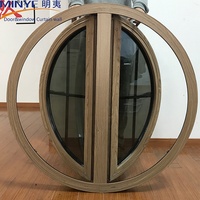 Ventana Ovalada y Redonda Moderna para Villa con Persiana de Ventana Tipo Luna, Marco de Aleación de Aluminio, Ventanas Circulares de Vidrio Abatibles Horizontalmente