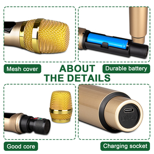 Sistema de Micrófono Inalámbrico Profesional W102 de 2 Canales, Micrófono de Mano con Cancelación de Ruido, de Metal y Plástico, para Conferencias, Fiestas, Karaoke - Product Image 4