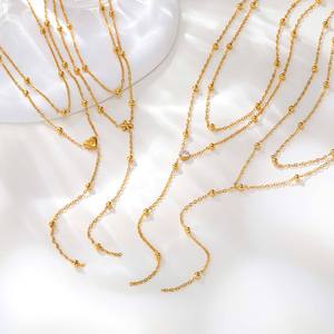 New Fashion Multilayer Stacked Collar bone Halskette Runde Perle Lange Fransen Gold Y Kette Damen Halsketten - Product Image 3