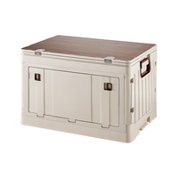 Boîte de rangement pliable en plastique pour le camping et la voiture, avec couvercles, grande capacité 60L-70L, design multifonctionnel