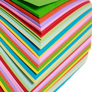 OEM Ukuran Khusus A4 Persegi Aneka Warna Tisu Origami Kertas Bungkus Hadiah Dalam Set Kertas Kemasan