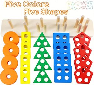 Educational Juguetes Children <b>Gift</b> Rainbow Set <b>Creative</b> Montessori Wooden Balancing Building Blocks Stacking Toys for Kids - Product Image 5