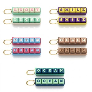 <b>Custom</b> Alphabet Letters Fidget Mini Mechanical Keyboards Switch Keyring Macaron Color Stress Relief <b>Keychains</b> - Product Image 5