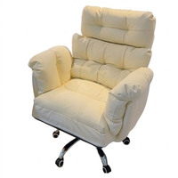 Chaise de bureau exécutive rembourrée pivotante et coulissante avec repose-pieds en cuir PU et structure métallique pour le bureau à domicile