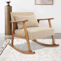 Dernier fauteuil moderne inclinable en bois paresseux pour le salon, les loisirs et le salon à bascule en velours