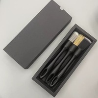 Juego de 3 Cepillos de Limpieza para Autos, Cepillo de Detalle para Lavado de Autos con Cerdas Suaves y Duras, Tipos de Cerdas para Detallado Interior