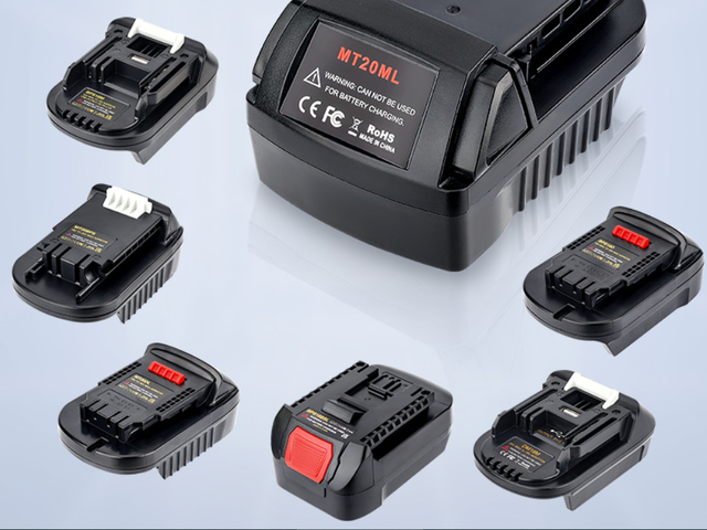 Lithium Battery Adapter Compatible with Makita, DeWalt, Black+Decker, B&D, Metabo, and 18-20V Cordless Power Tools