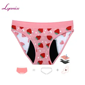 LYNMISS-bragas menstruales a prueba de fugas para niños y adolescentes, ropa interior orgánica, culotte desmontable en algodón, 2022